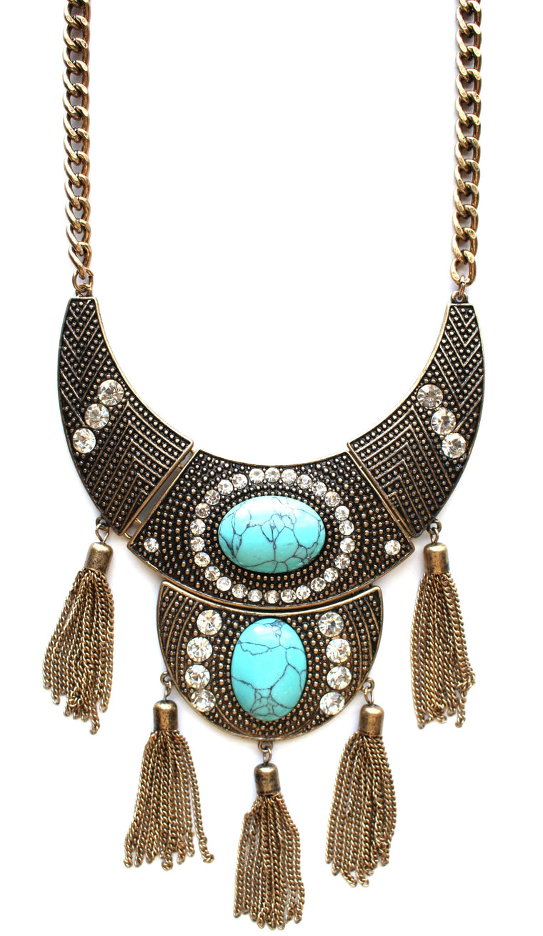Crystal Ray Natural Stone Necklace