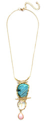 Mix Precious Iridescence Pendant Necklace