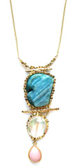 Mix Precious Iridescence Pendant Necklace