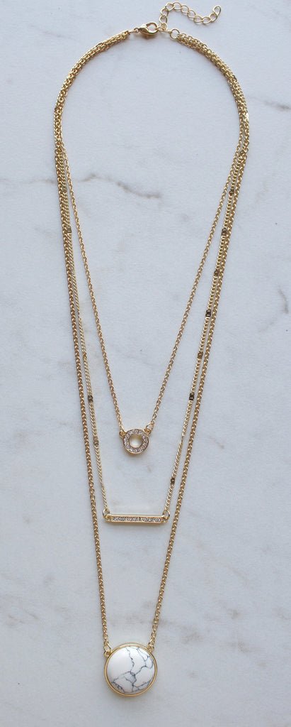 Layered To Perfection Marble Stone Necklace