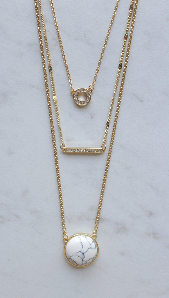 Layered To Perfection Marble Stone Necklace