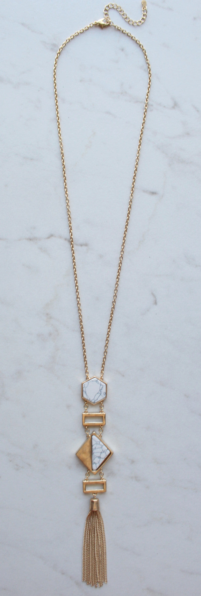Geometric Trend Setter Tassel Necklace