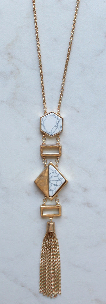 Geometric Trend Setter Tassel Necklace