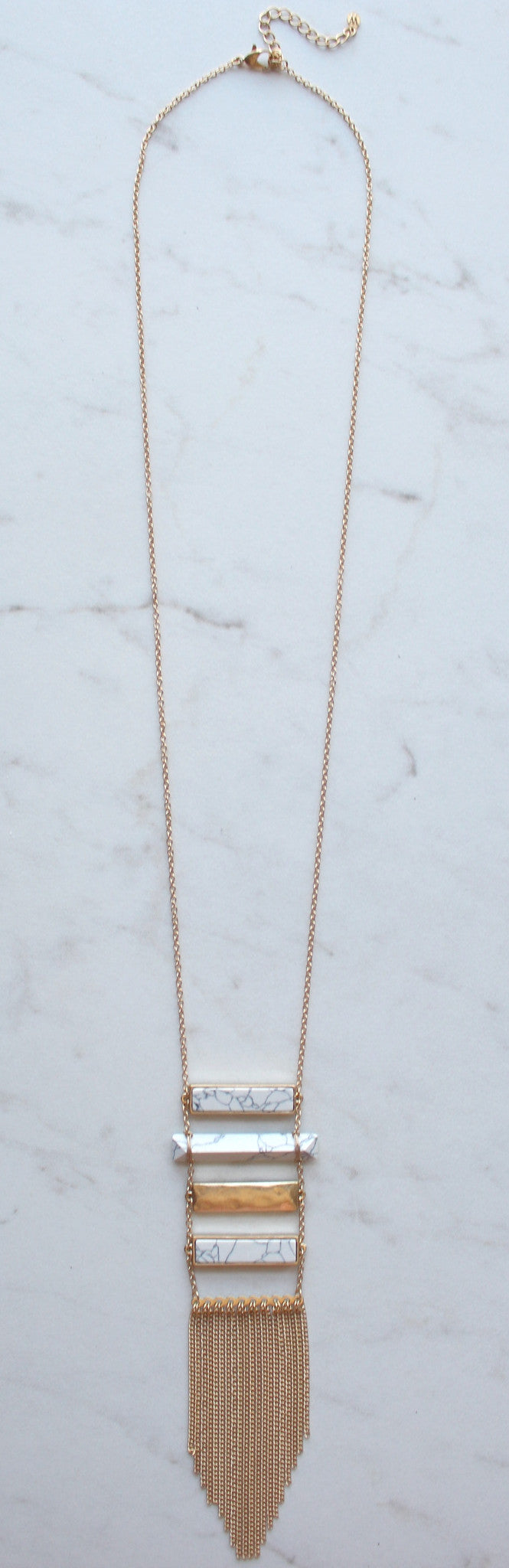 Climb The Marble Ladder Tassel Necklace