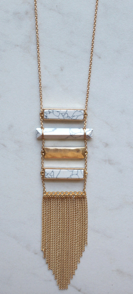 Climb The Marble Ladder Tassel Necklace