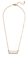 Bling Marble Bar Dainty Necklace- White