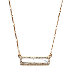 Bling Marble Bar Dainty Necklace- White