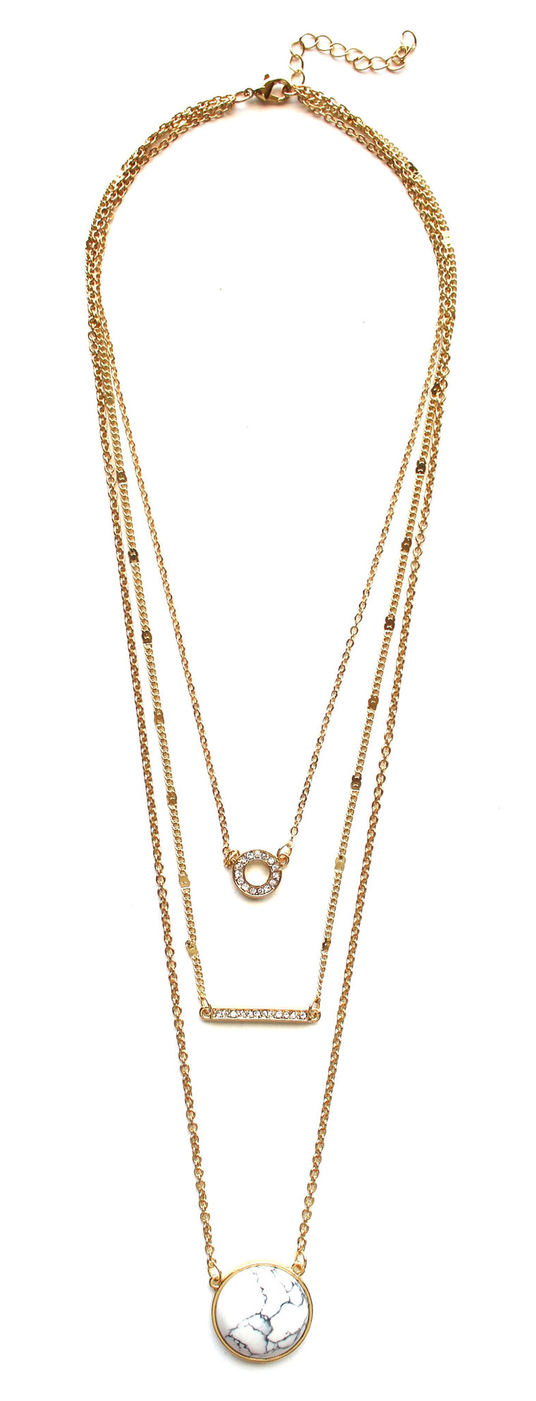 Layered To Perfection Marble Stone Necklace