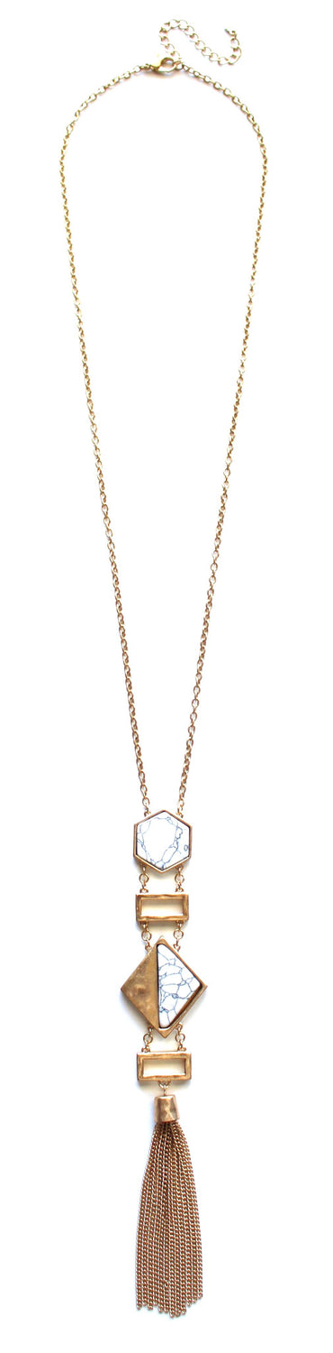 Geometric Trend Setter Tassel Necklace