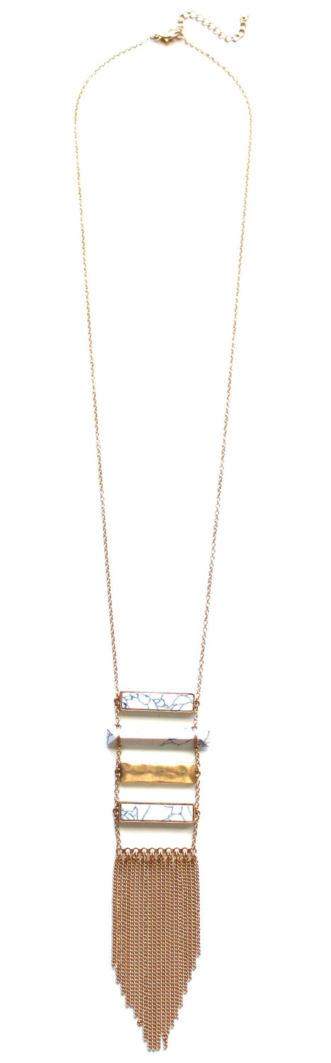 Climb The Marble Ladder Tassel Necklace