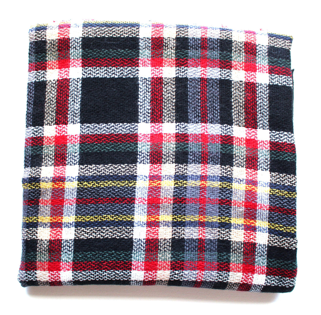 Mad For Plaid Blanket Scarf- Black Multi
