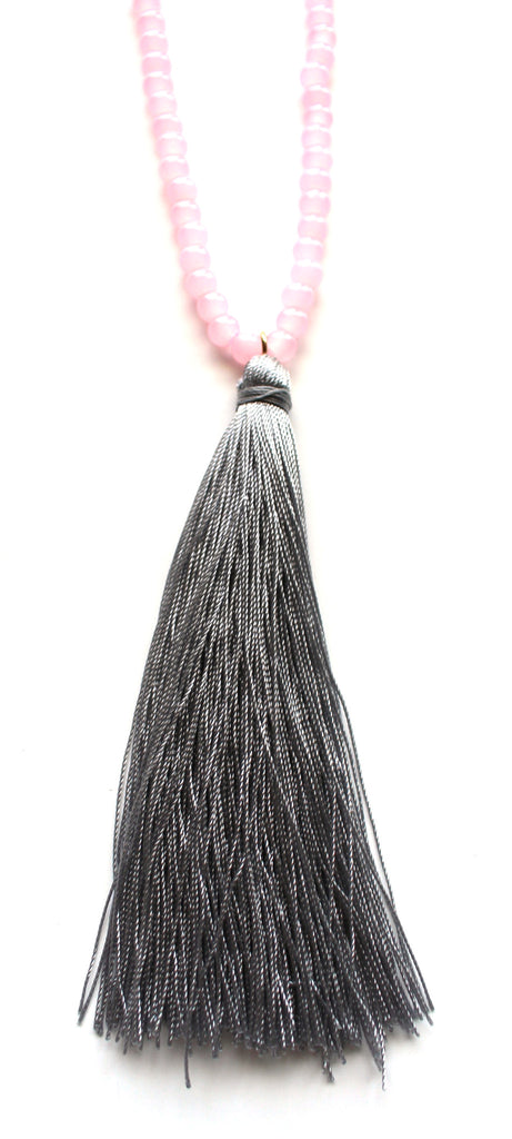 Bubblegum Beads & Tassel Necklace