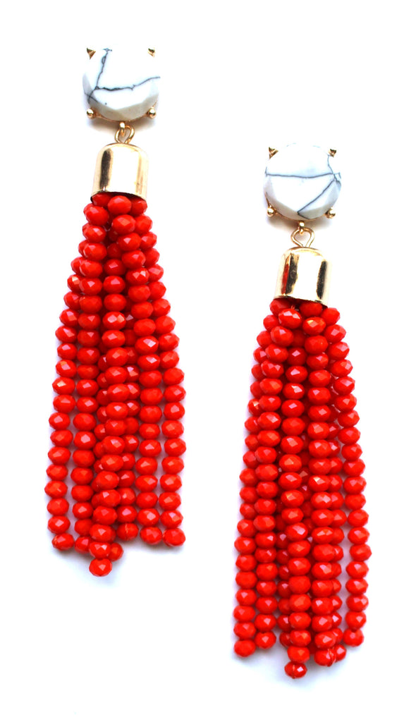 Sweet Treat Tassel Earrings- Orange