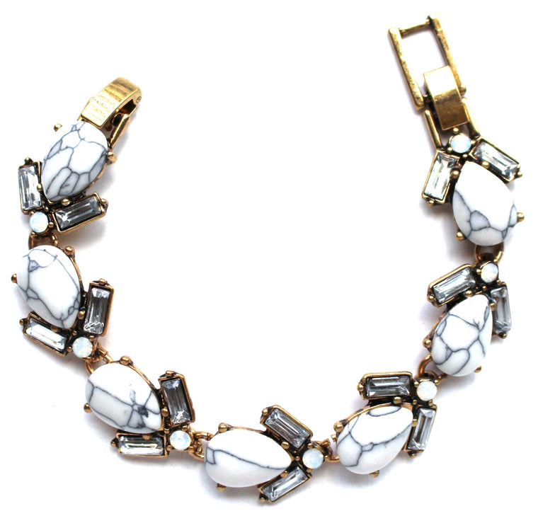 Marble Teardrop Link Bracelet