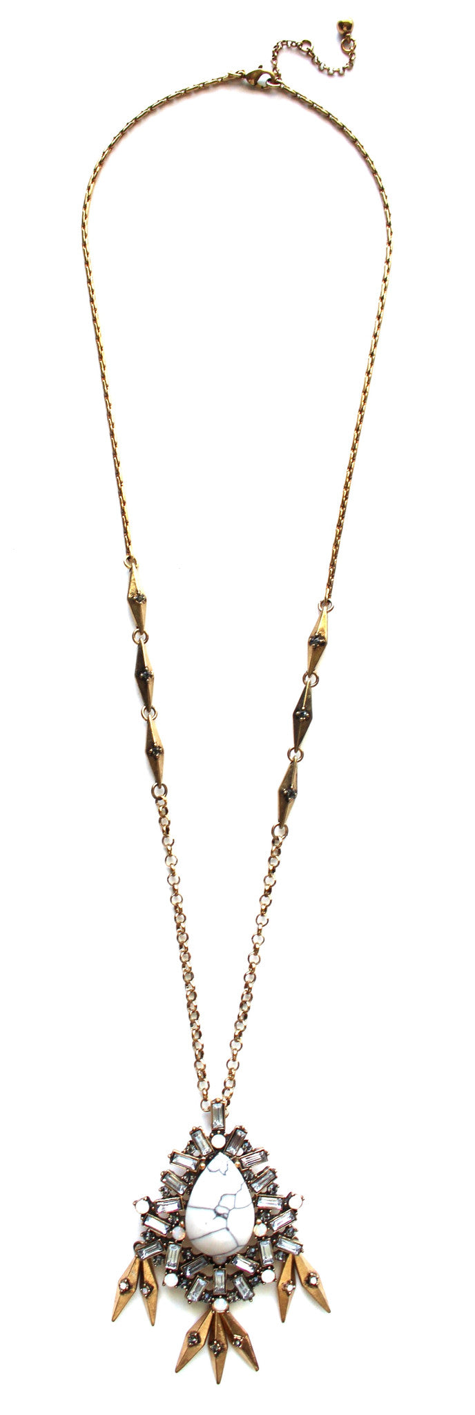 Marble Teardrop Long Necklace