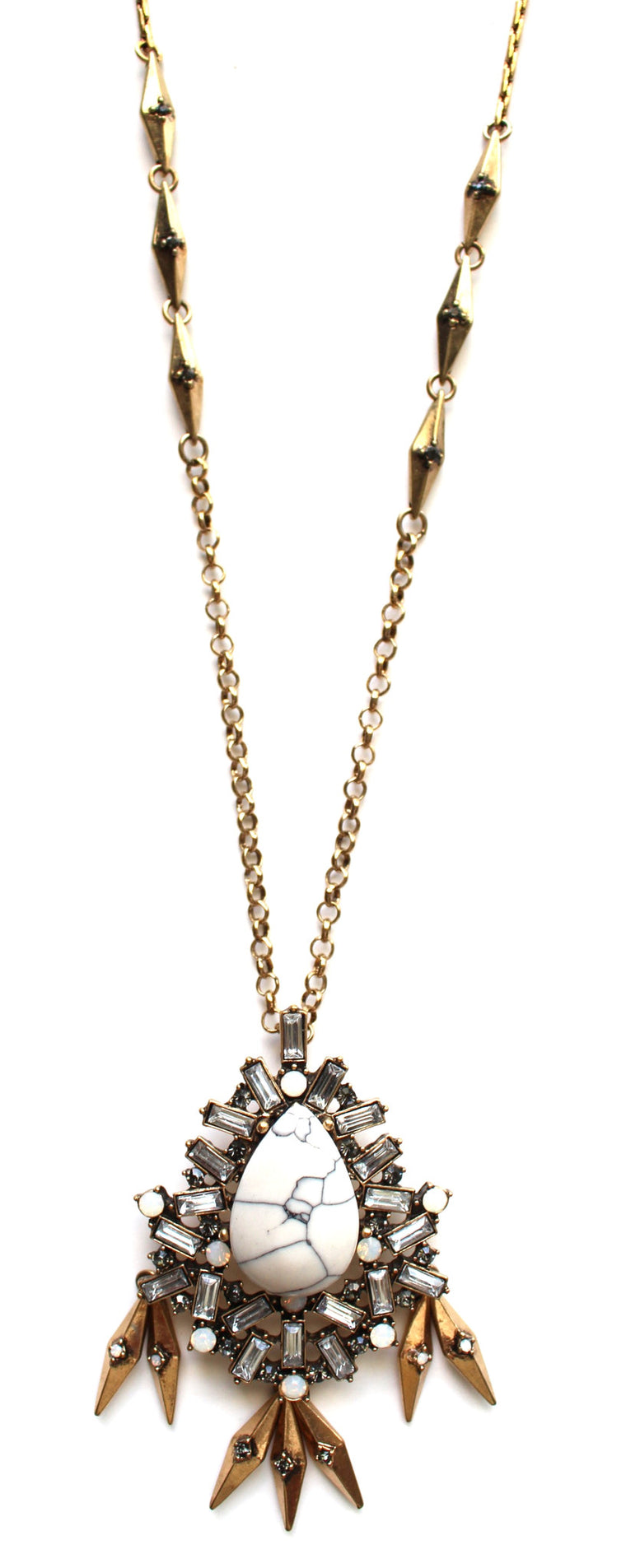 Marble Teardrop Long Necklace