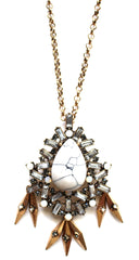 Marble Teardrop Long Necklace