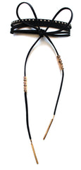 Rock Stud Choker Necklace Set- Black