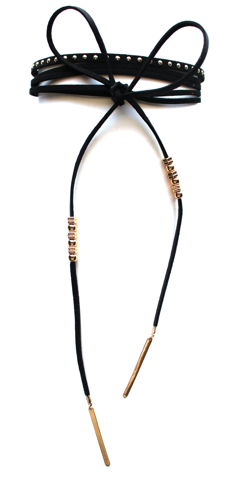 Rock Stud Choker Necklace Set- Black