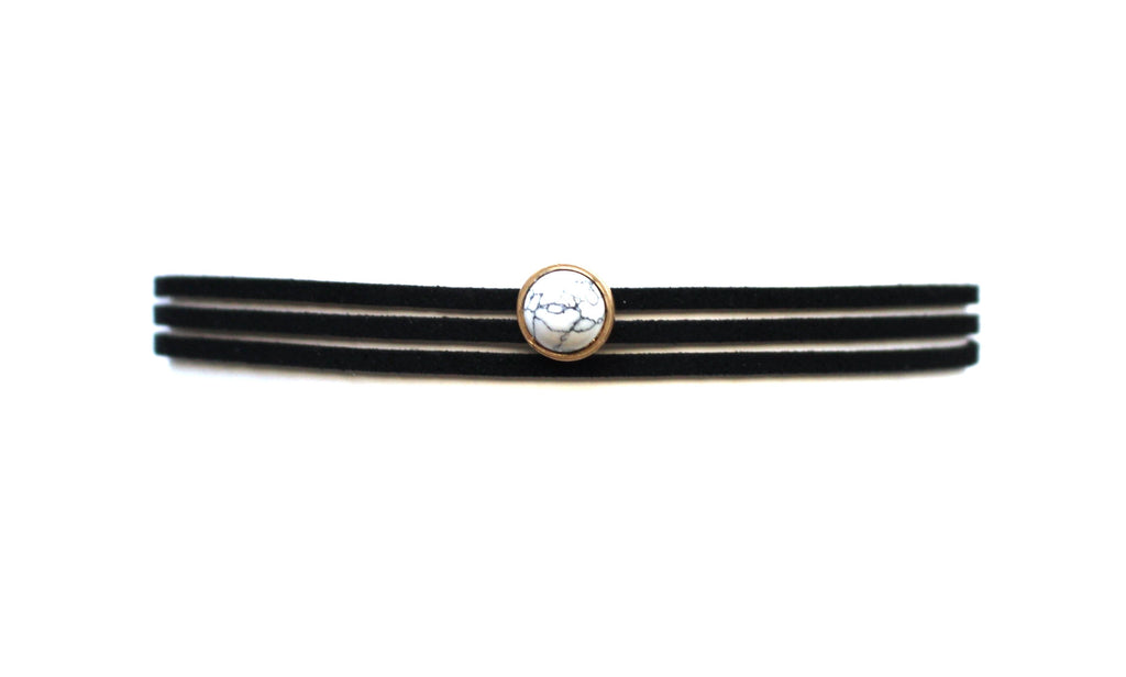 Marble Dot Choker Necklace- Black/White