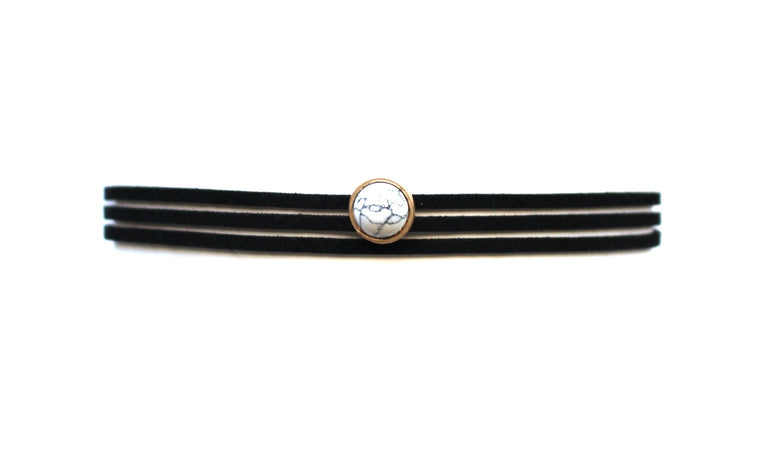 Marble Dot Choker Necklace- Black/White