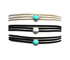 Marble Dot Choker Necklace- Black/White