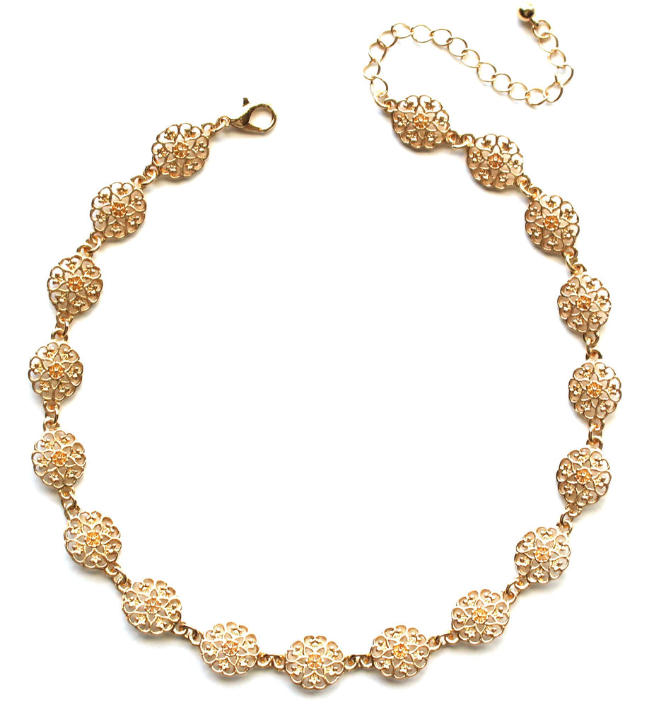 Daisy Cut Choker- Gold