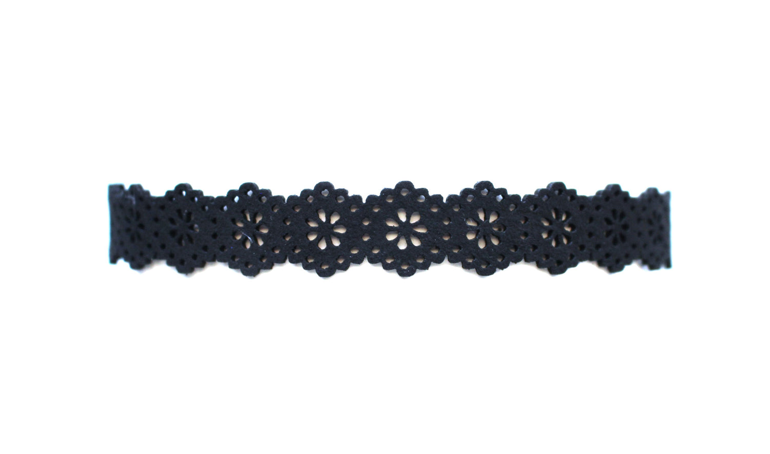 Floral Chic Choker Necklace- Black