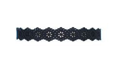 Floral Chic Choker Necklace- Black