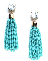 Sweet Treat Tassel Earrings- Baby Blue