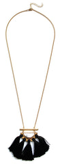 Marble Crescent Tassel Necklace