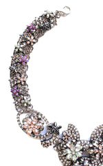 Luxe Floral Frosting Statement Collar Necklace