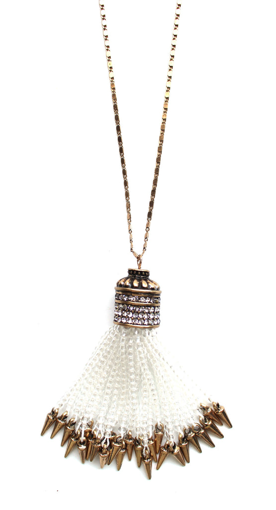 Crissy Beaded Tassel Long Necklace