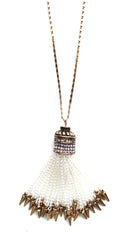 Crissy Beaded Tassel Long Necklace