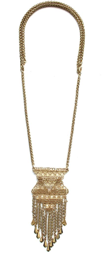 Golden Catcher Convertible Fringe Necklace