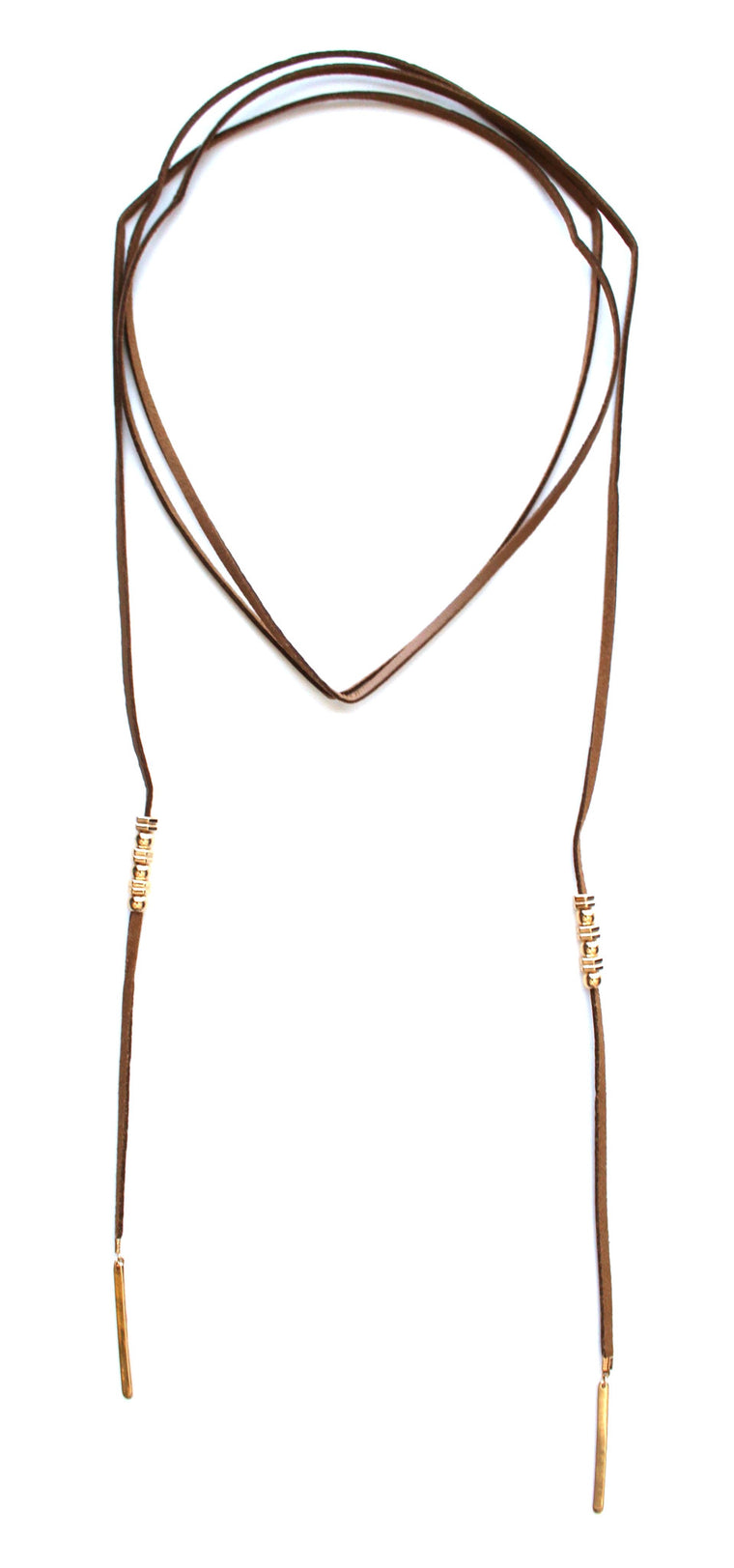 Rock Stud Choker Necklace Set- Tan