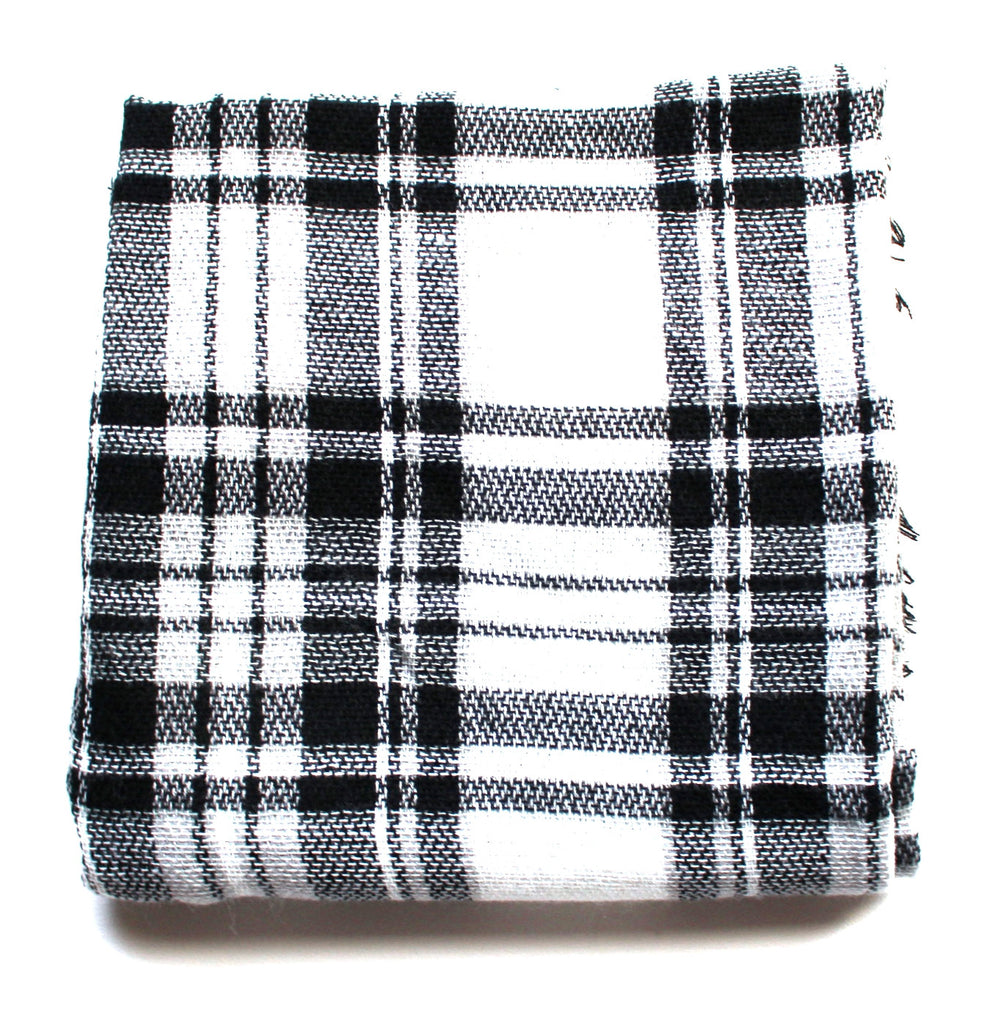 Mad For Plaid Blanket Scarf- White & Black
