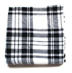 Mad For Plaid Blanket Scarf- White & Black