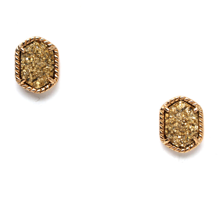 Druzy Studs- Gold