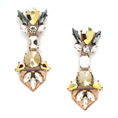 Luxe Golden Crystal Earrings