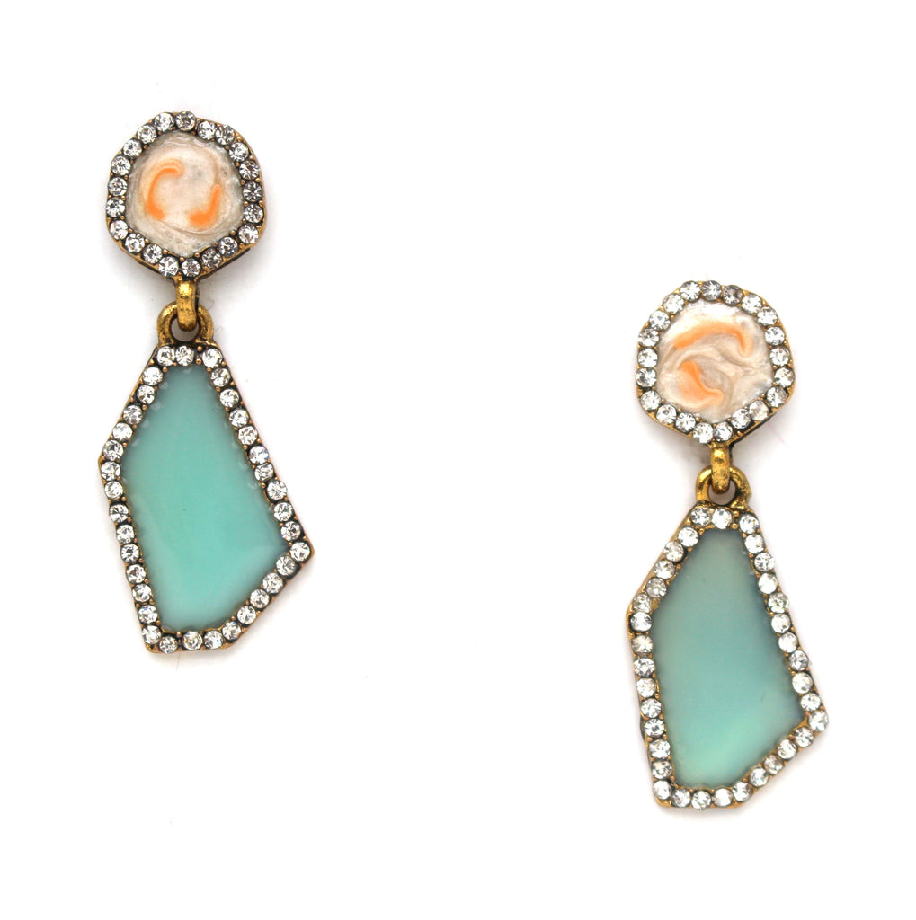 Glitsy Sand & Sky Earrings