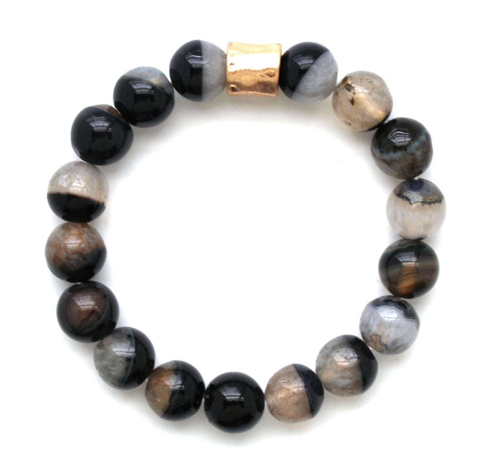 Beaded Stretch Bracelet- Black