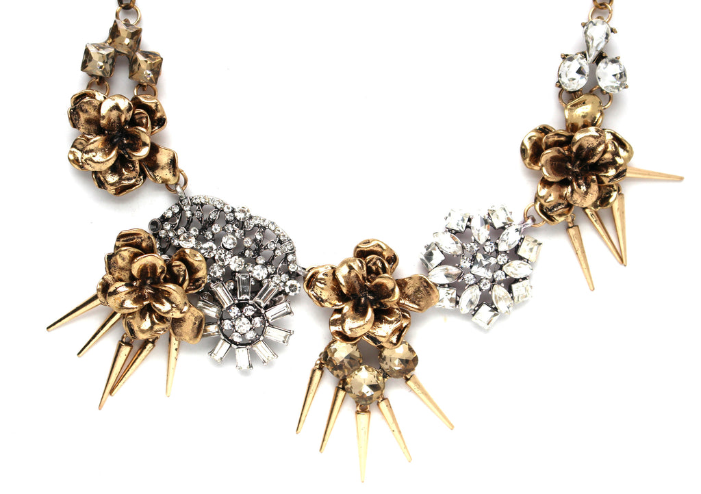 Golden Blooms Crystal Necklace