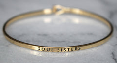 'Soul Sisters' Dainty Bangle Bracelet-Gold
