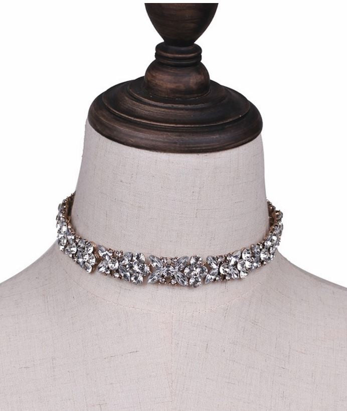 Blooming Crystal Garland Choker Necklace