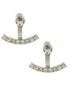Sparkle Curve Ear Jackets- Silver