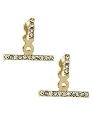Pavé Bar Ear Jackets- Gold