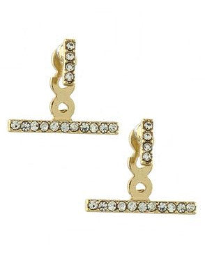 Pavé Bar Ear Jackets- Gold