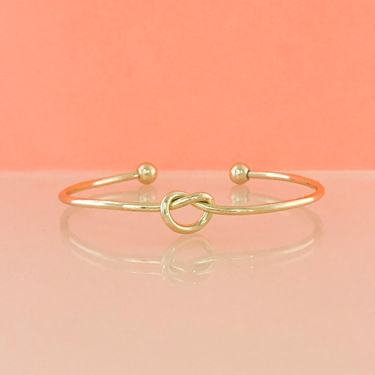 Infinity Knot Cuff Bracelet- Gold