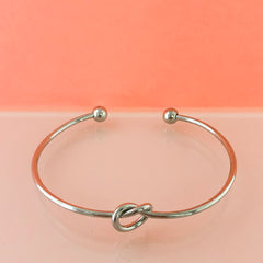 Infinity Knot Cuff Bracelet- Silver